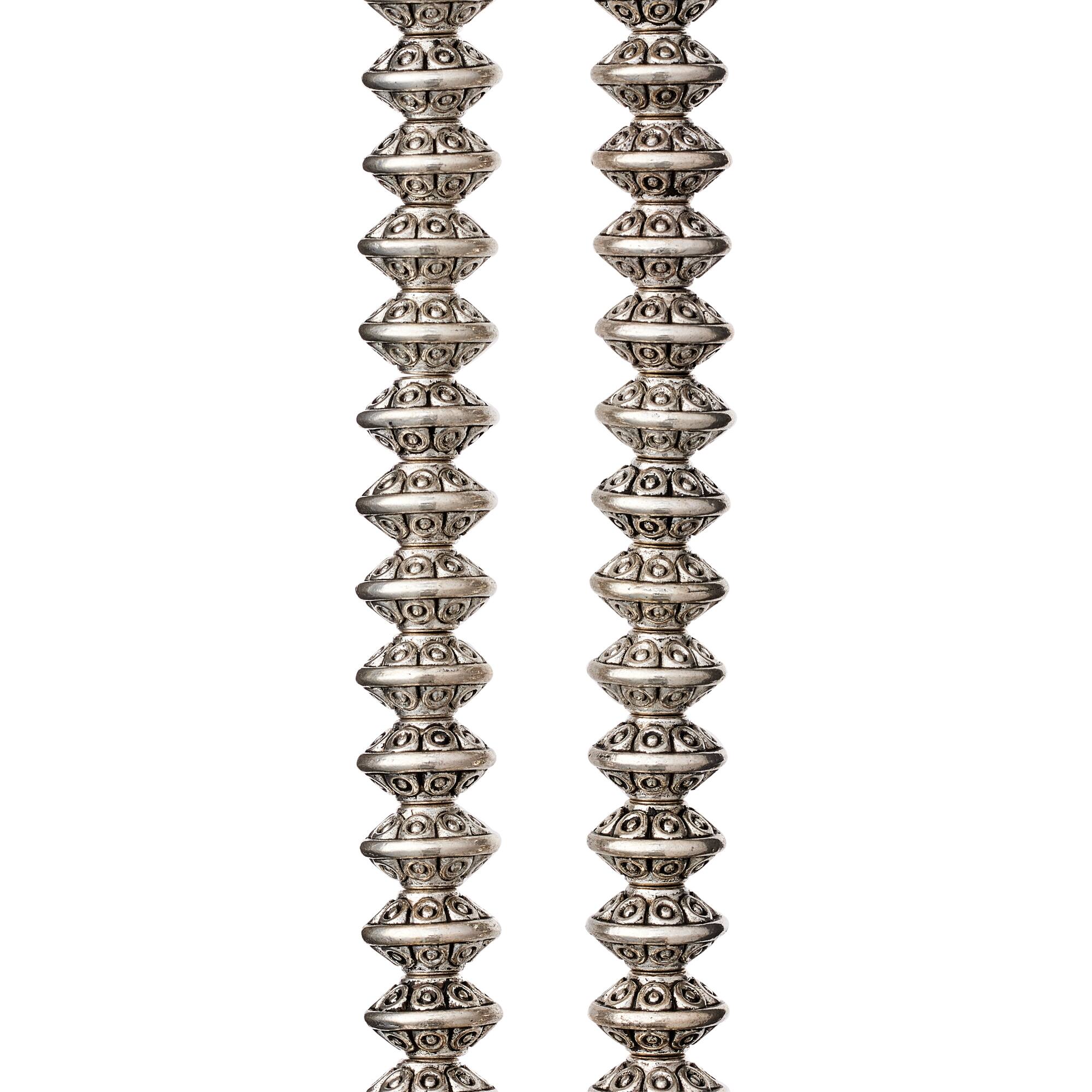 Antiqued Sterling Silver Plated Rondelle Beads, 7mm by Bead Landing™